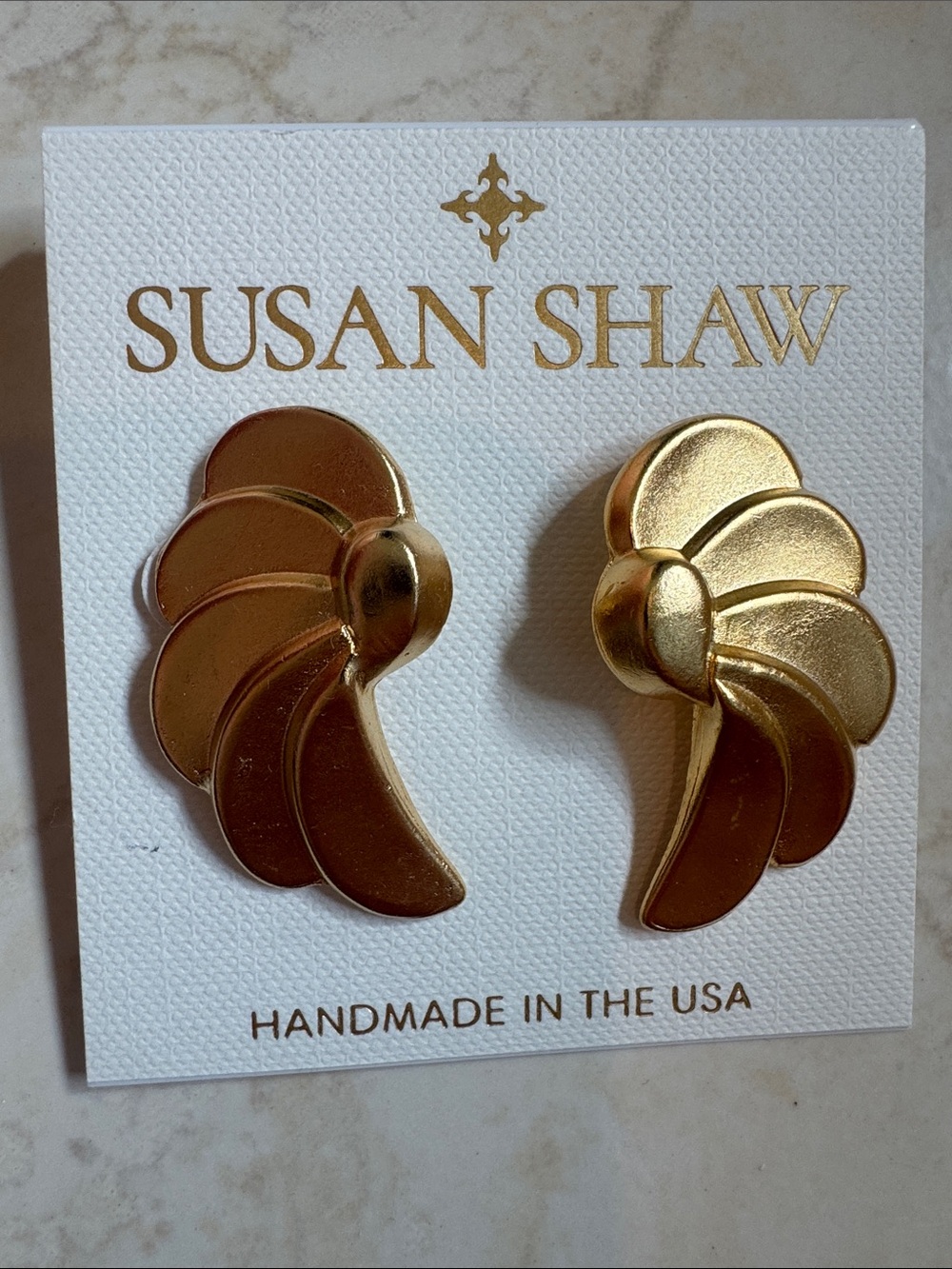 Gold-Tone Sculpted Statement Earrings